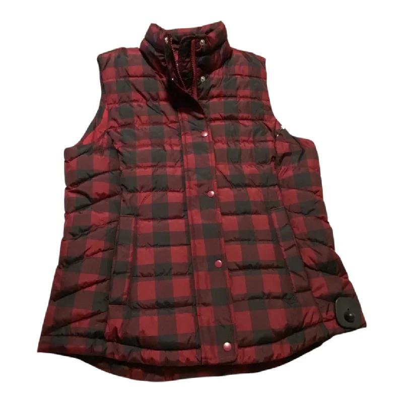 Vest Puffer & Quilted By Gap In Black & Red, Size: M Laid
