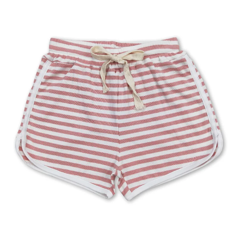 Pink stripe cotton toddler girls summer shorts Youthful Men's Anime