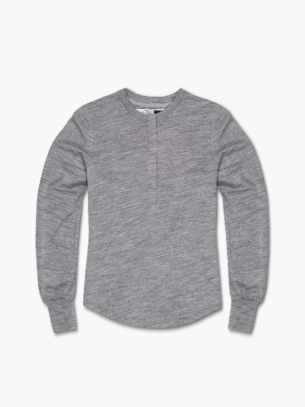 Wool Base Layer Henley Masculine Men's 