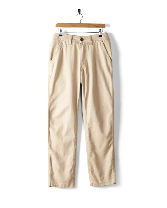 Meltan - Mens Straight Leg Twill Trouser - Cream Sophisticated Men's French