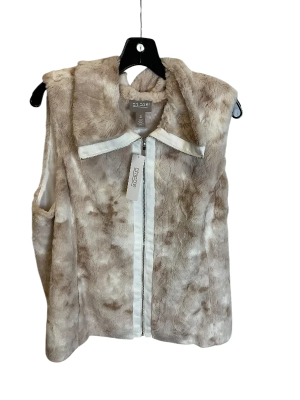 Vest Faux Fur & Sherpa By Chicos In Tan, Size: L Cozy Men's Sherpa
