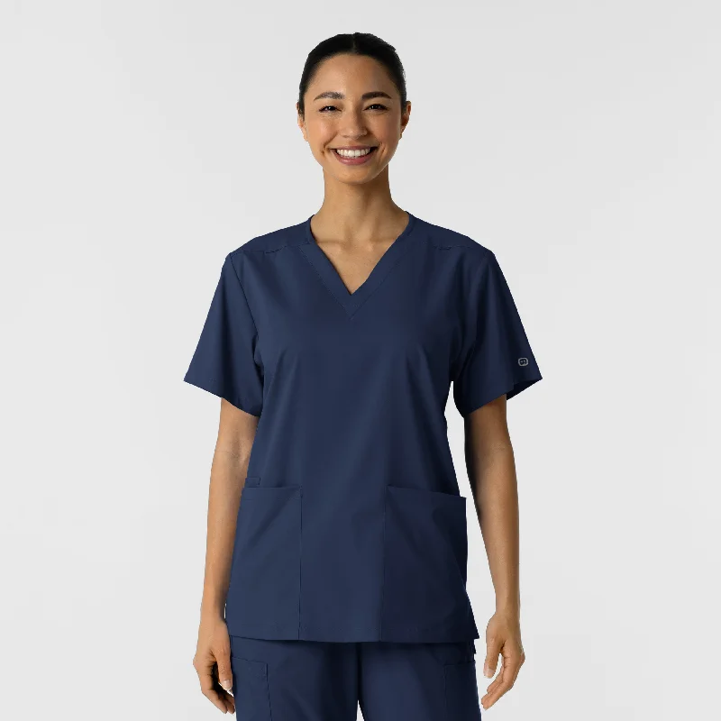 Boundless Unisex V-Neck Scrub Top - Navy Cool Men's Skate