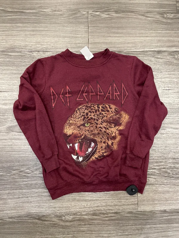 Sweatshirt Crewneck By Clothes Mentor In Maroon, Size: S Casual Men's Japanese 