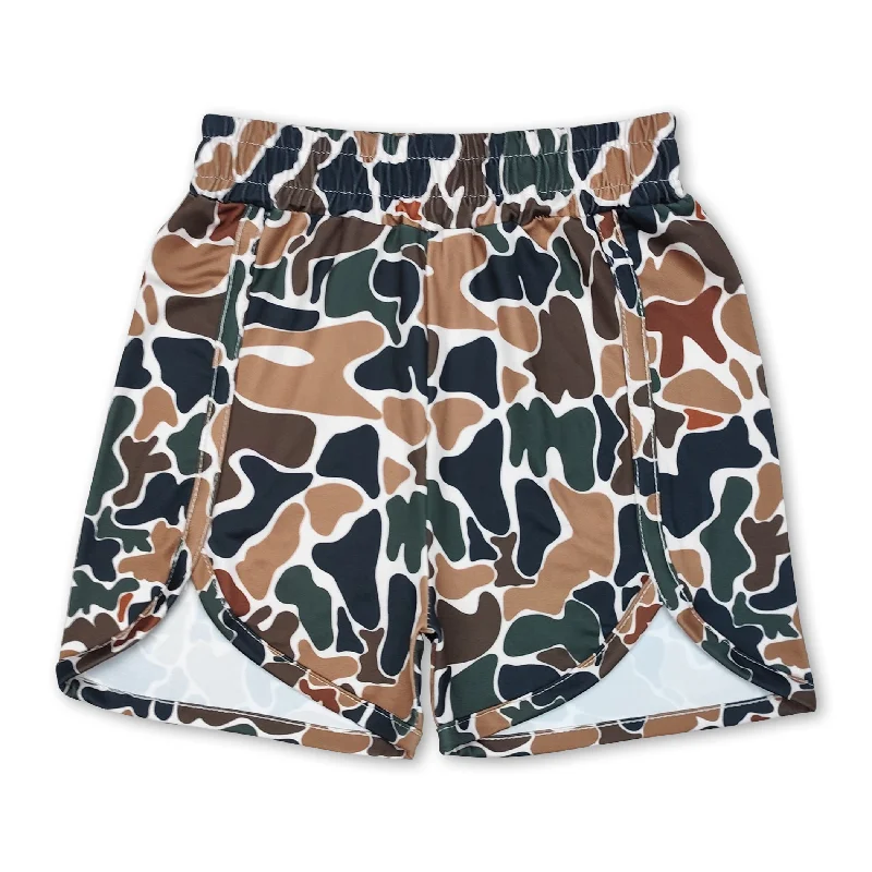 Khaki camo kids girls summer shorts Vacation