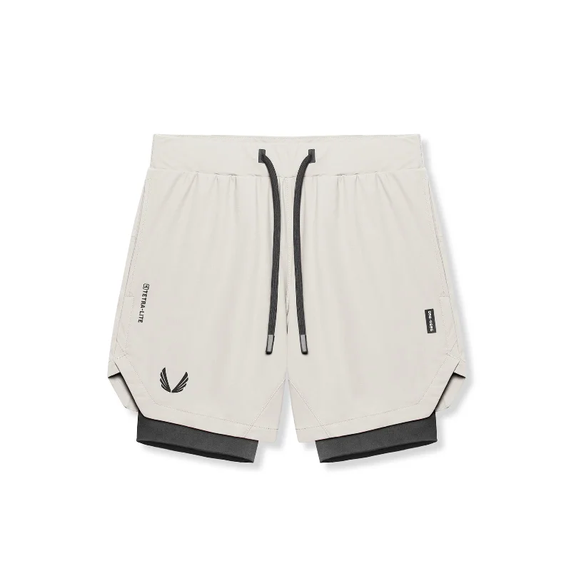 0866. Tetra-Lite® 7" Liner Short - Stone "Wings"/Black Relaxed Men's Beach