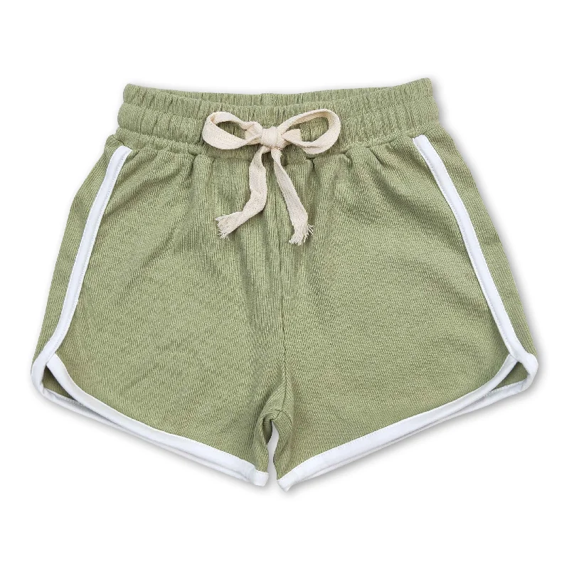 Olive cotton kids girls summer shorts Unique Men's Patch