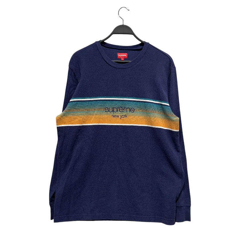 Supreme/LS T-Shirt/L/Cotton/NVY/Stripe/ Beach