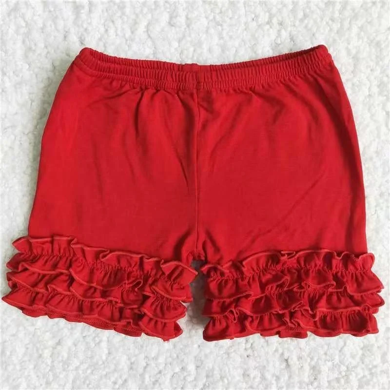 A16-23 Red Ruffles Summer Girls Shorts Bohemian Men's Free