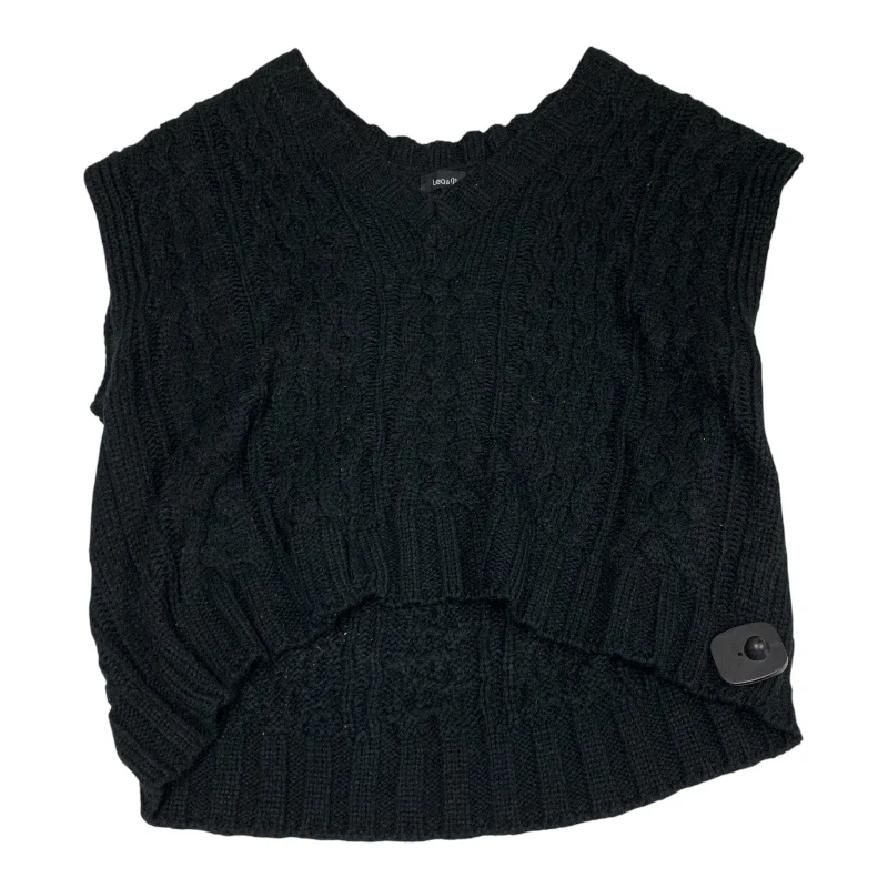 Vest Sweater By Lea & Viola In Black, Size: S Traditional Men's Wool