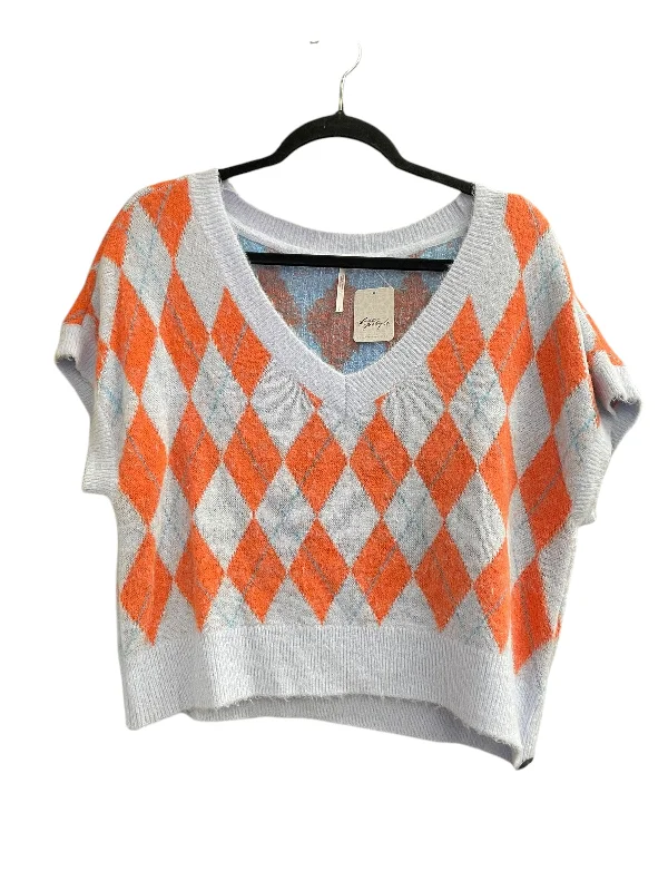 Vest Sweater By Free People In Plaid Pattern, Size: S Tailored