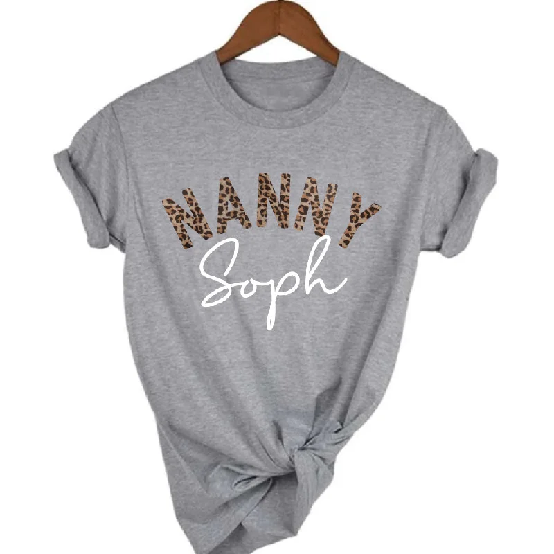 Nanny Leopard Personalised Name T-Shirt Refined Men's Classic 