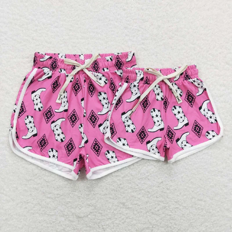 Adult SS0131 Pink Western Cow Boys Shorts Pants Trendy Men's Bucket