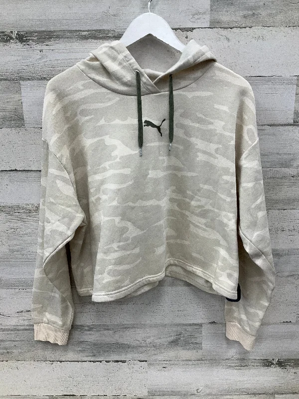 Athletic Sweatshirt Hoodie By Puma In Cream, Size: L Modern Men's Tech