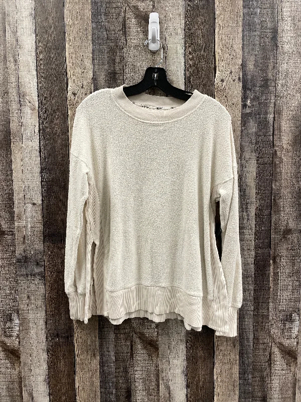 Sweatshirt Crewneck By Aerie In Ivory, Size: Xxs Casual Men's Short