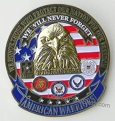 Auto Grill Badge Amer Warriors Traditional Men's Country