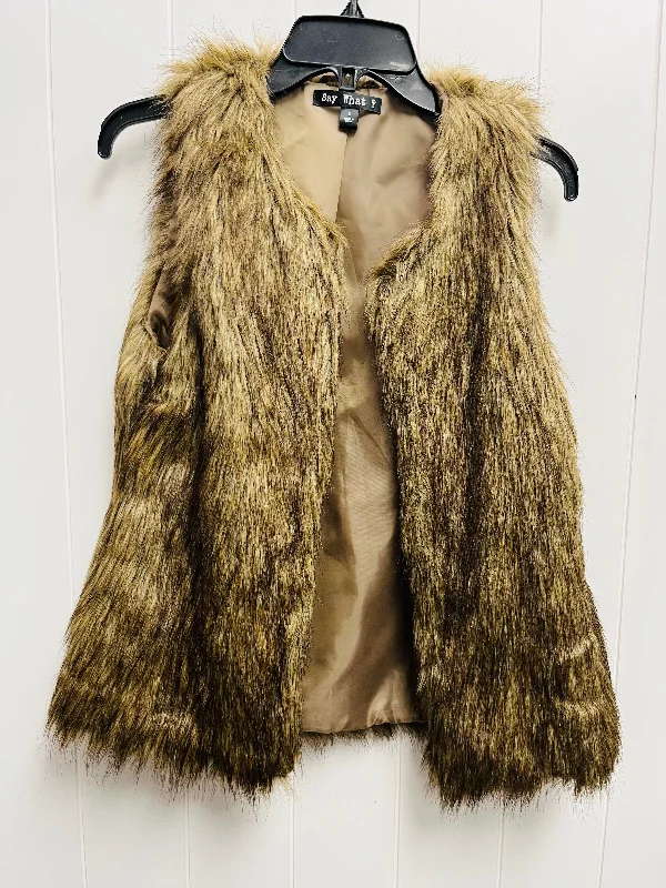 Vest Faux Fur & Sherpa By Say What In Brown, Size: S Dynamic Men's High