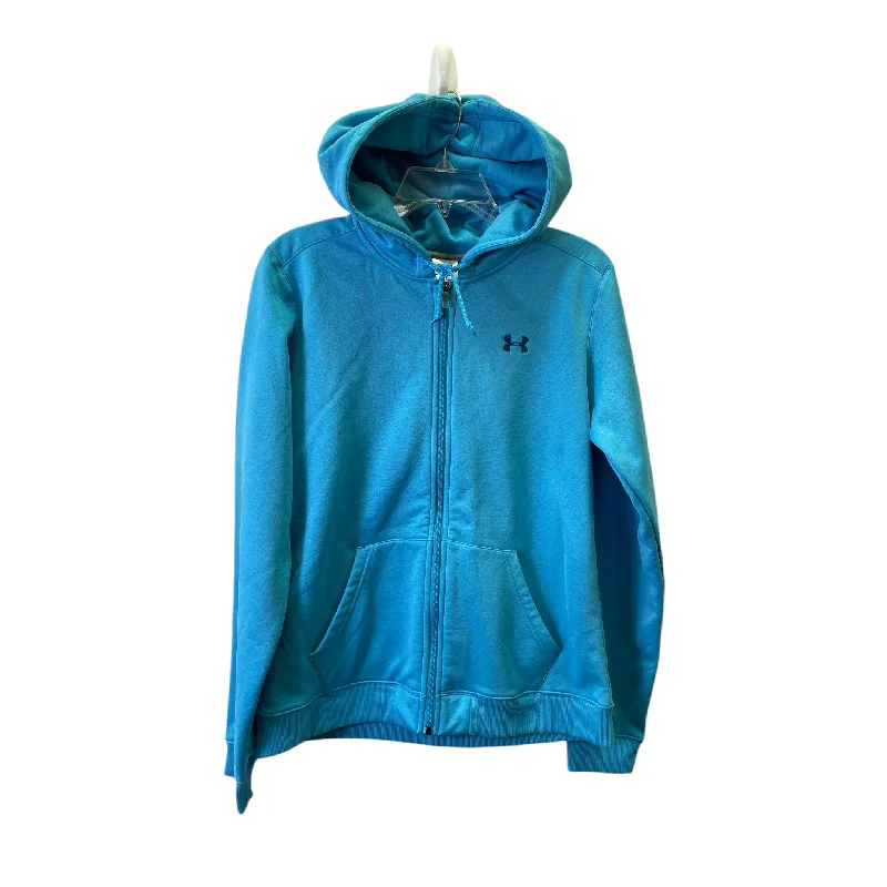 Athletic Sweatshirt Hoodie By Under Armour In Blue, Size:L Monochromatic All