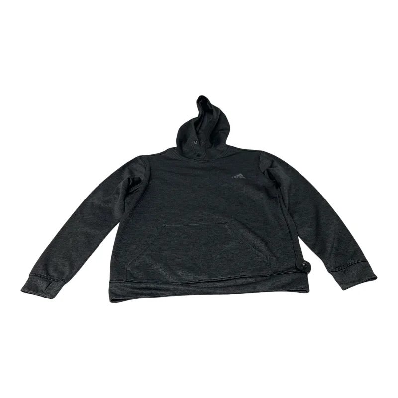 Athletic Sweatshirt Hoodie By Adidas In Grey, Size: M Masculine Men's 