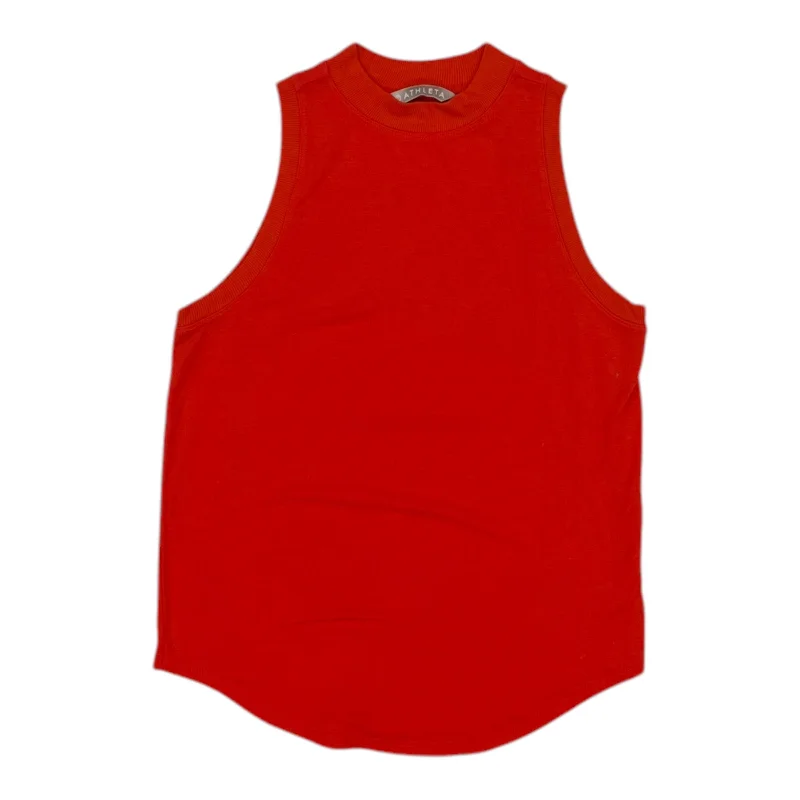 Athletic Tank Top By Athleta In Orange, Size:Xxs Casual Men's Loose