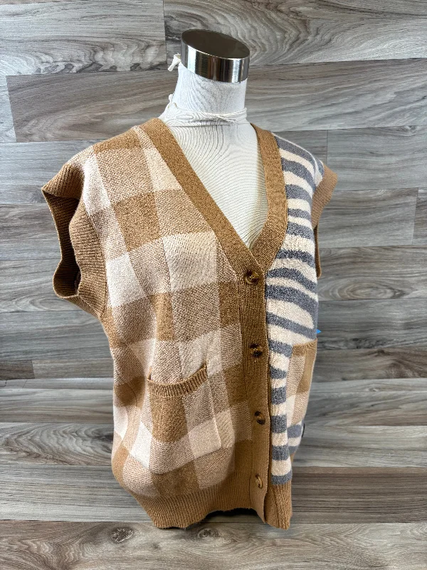 Vest Sweater By Thml In Brown & Grey, Size: S Masculine Men's 