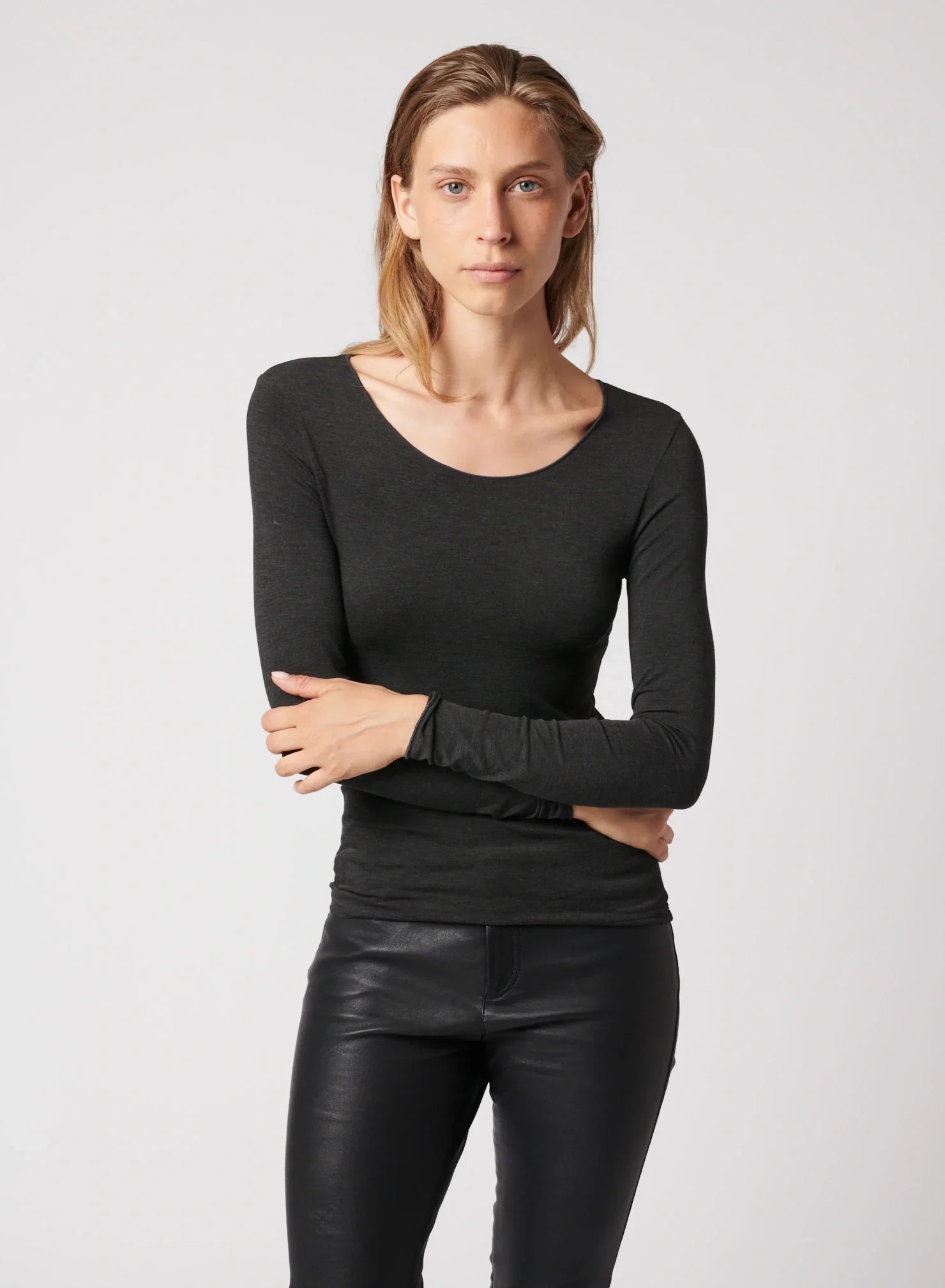 Soft Touch Long Sleeve Merrow Edge Boatneck T-Shirt Gym