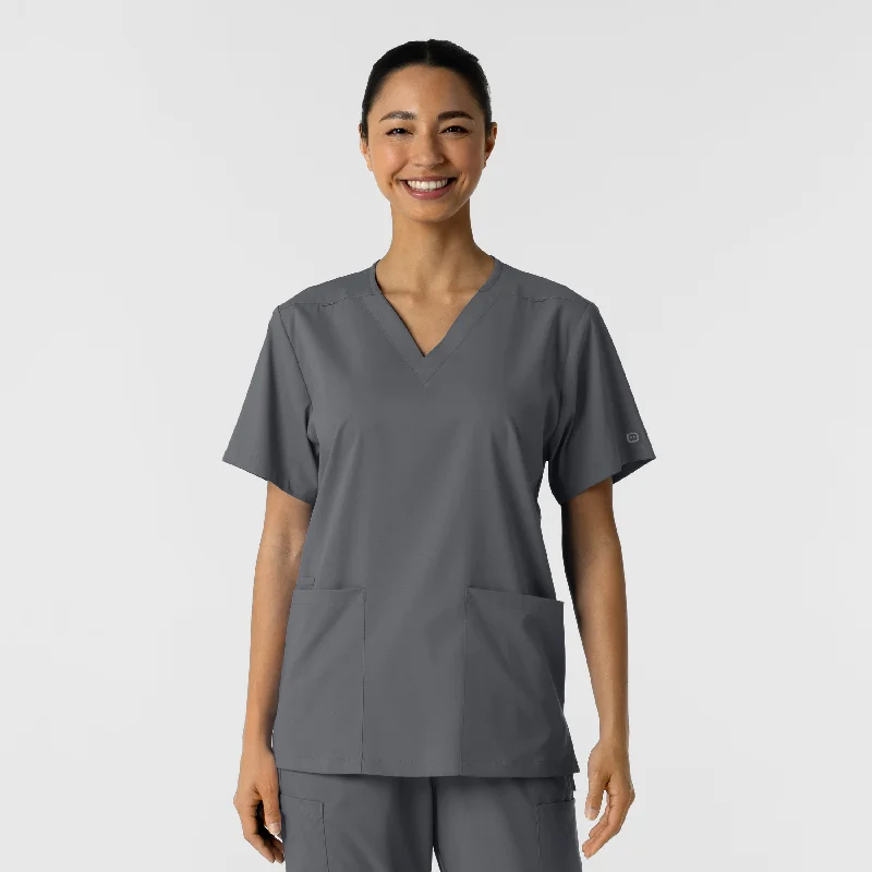 Boundless Unisex V-Neck Scrub Top - Pewter Confident Men's Power