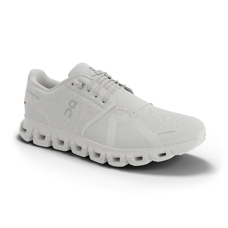 On Men's Cloud 6 Shoes - White / White Elegant Men's Cashmere