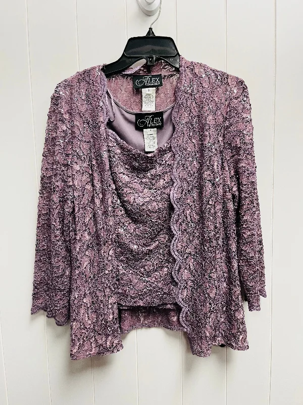 Top 2pc Long Sleeve By Alex Evenings  Size: M Streetwear Style