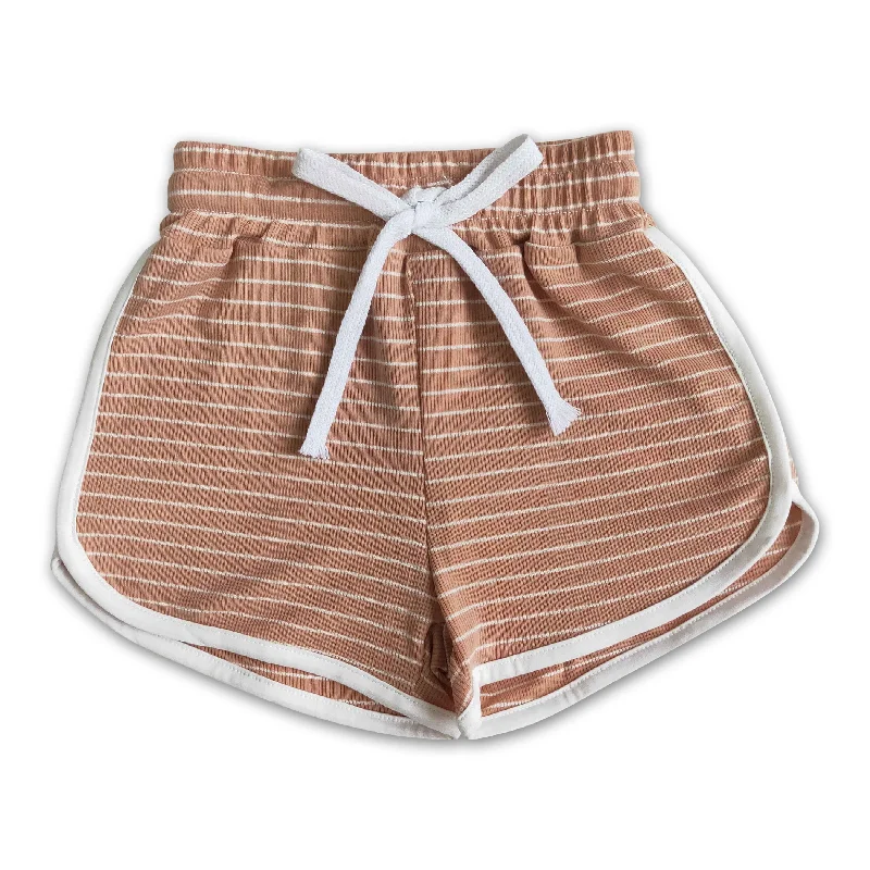 High quanlity cotton peach stripe drawstring girls summer shorts Relaxed Men's Australian High quanlity cotton peach stripe drawstring girls summer shorts Relaxed Men's Australian