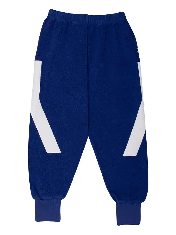 Blue Fluffy Sweat Pants Laid