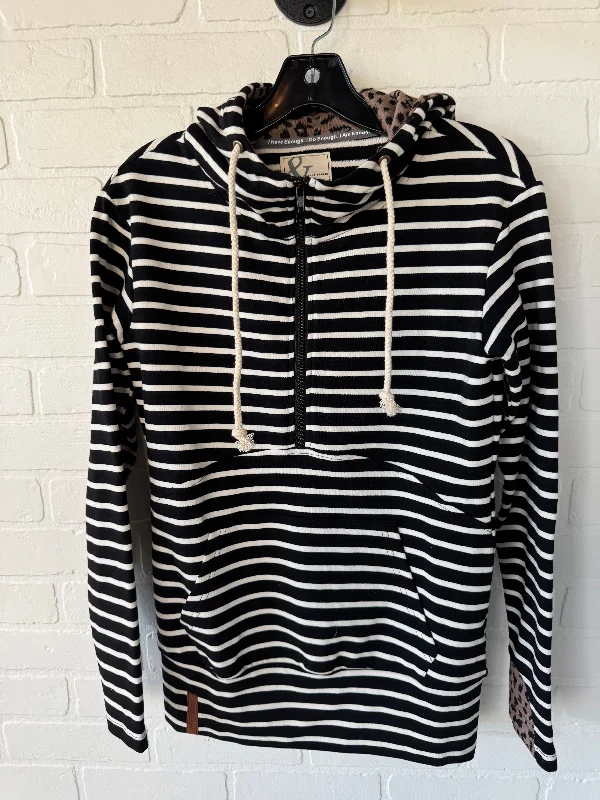 Sweatshirt Hoodie By ampersand ave In Black & White, Size: Xs Laid