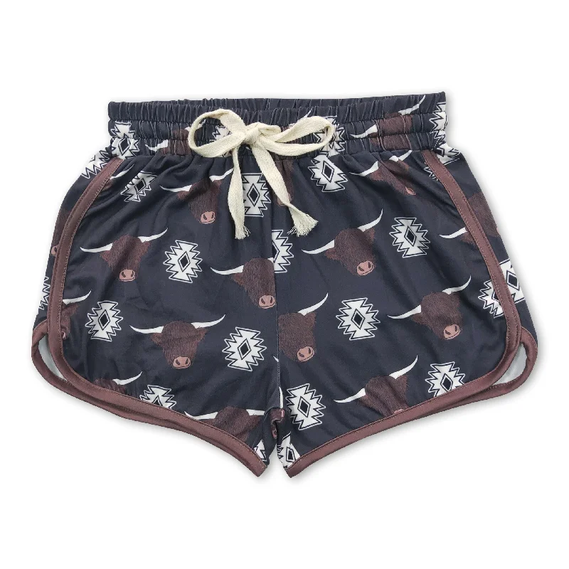 Highland cow baby girls summer western shorts Traditional Men's Wool