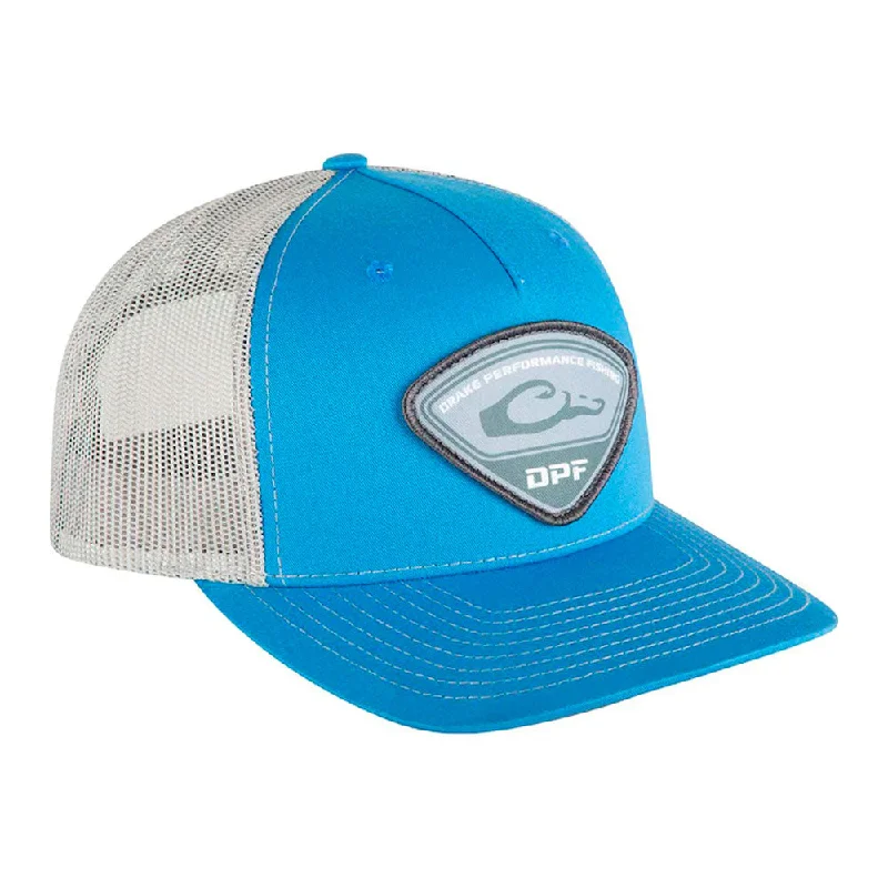 Drake Tri-Patch Snapback Trucker Hat- Cobalt and Silver Earthy Men's Sustainable 