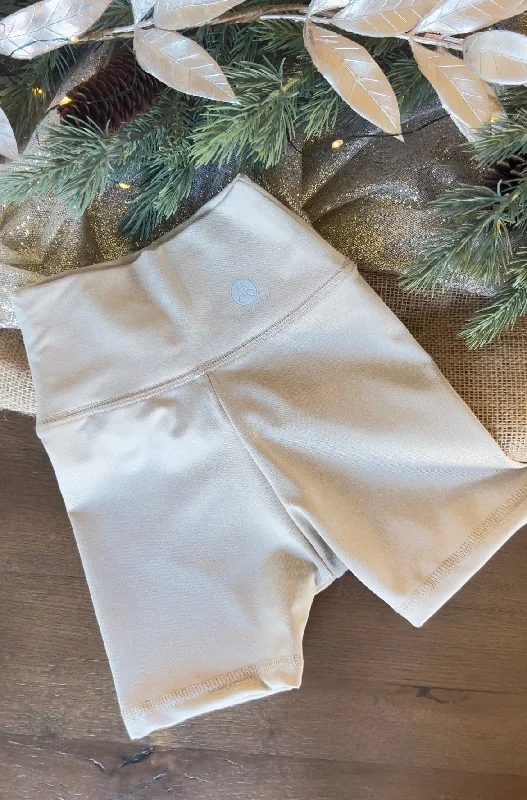 Sand Colored Biker Shorts Athletic Men's High