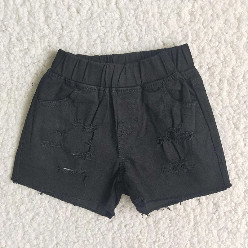 Girl Black denim shorts Casual Men's Loose