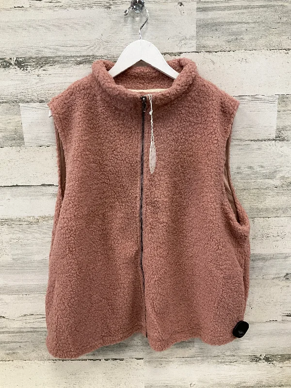 Vest Fleece By Umgee In Pink, Size: 2x Traditional Men's Wool