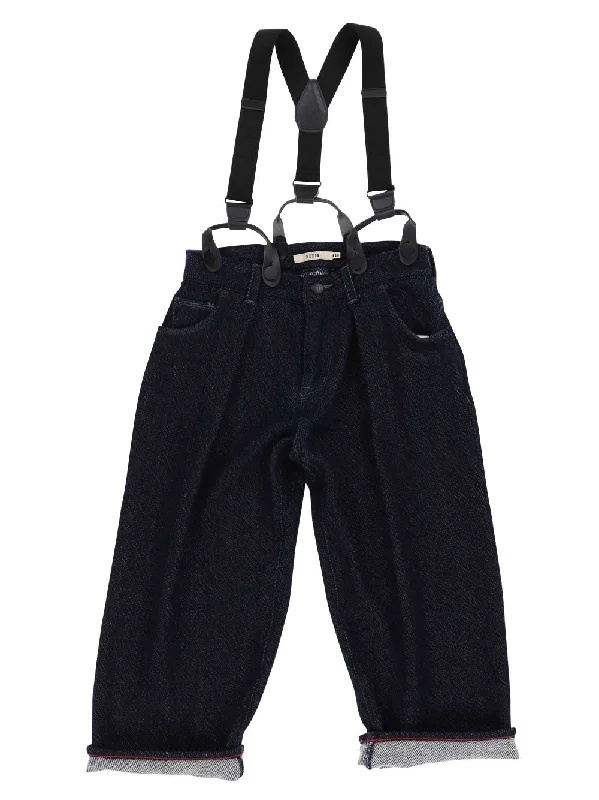 Wide Silhouette Suspenders Pants Edgy Men's Punk