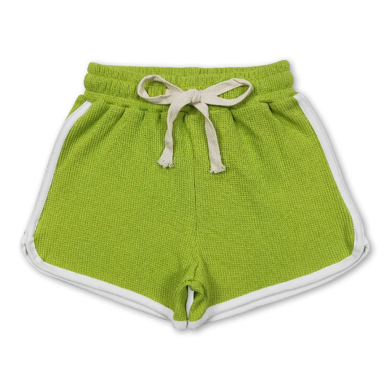 Green cotton kids girls summer shorts Sleek Men's Metallic