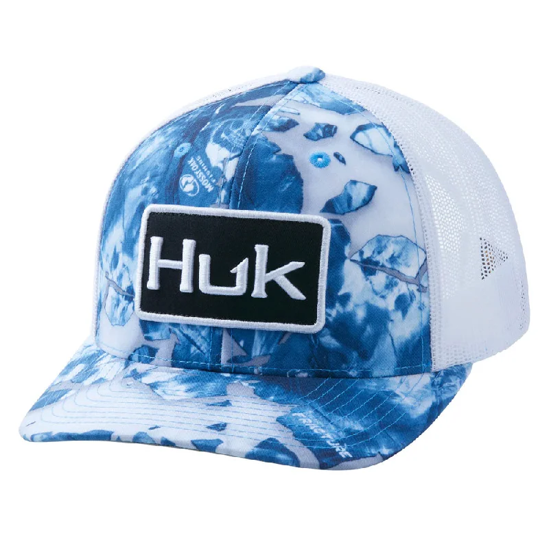 HUK Fracture Trucker Snap Back Hat- Mossy Oak Barracuda Tough Men's Military