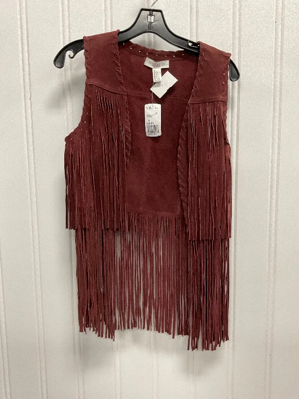 Vest Other By Forever 21 In Red, Size: S Traditional Men's Wool