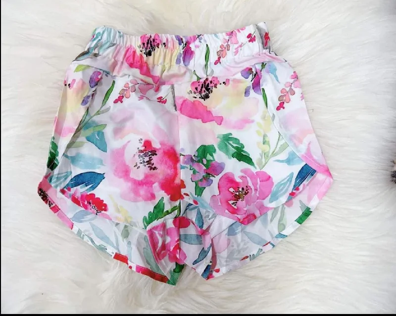 Preorder SS0377 Ink painting flower leaf shorts Traditional Men's Wool