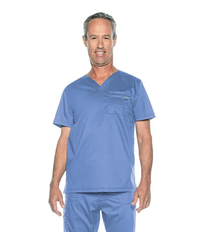 Landau Proflex Men's V Neck scrub Top Polished Men's Silk