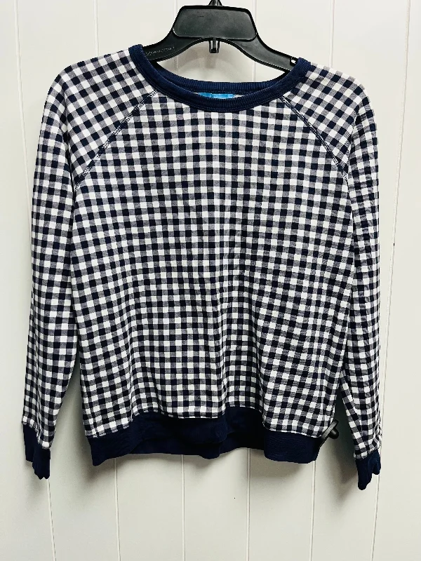 Sweatshirt Hoodie By Draper James In Blue & White, Size: S Classic Men's Pin