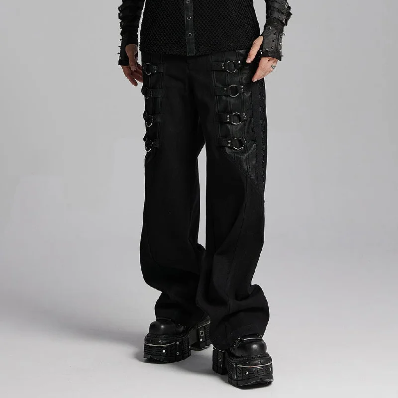 Men's Punk Mesh Rings Skull Pants Cool Men's Skate