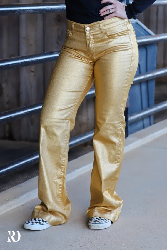 GOLD METALLIC SIGNATURE TROUSERS Casual Men's Short