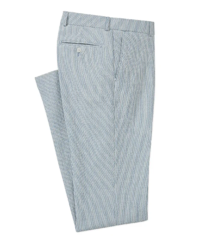 Seersucker Flat-Front Trouser Hip Men's Urban