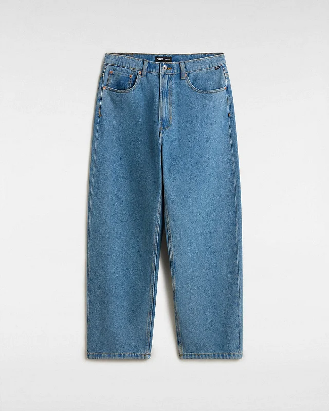 Vans Mens Check-5 Baggy Denim Trousers - Stone Wash Blue Relaxed Men's Beach