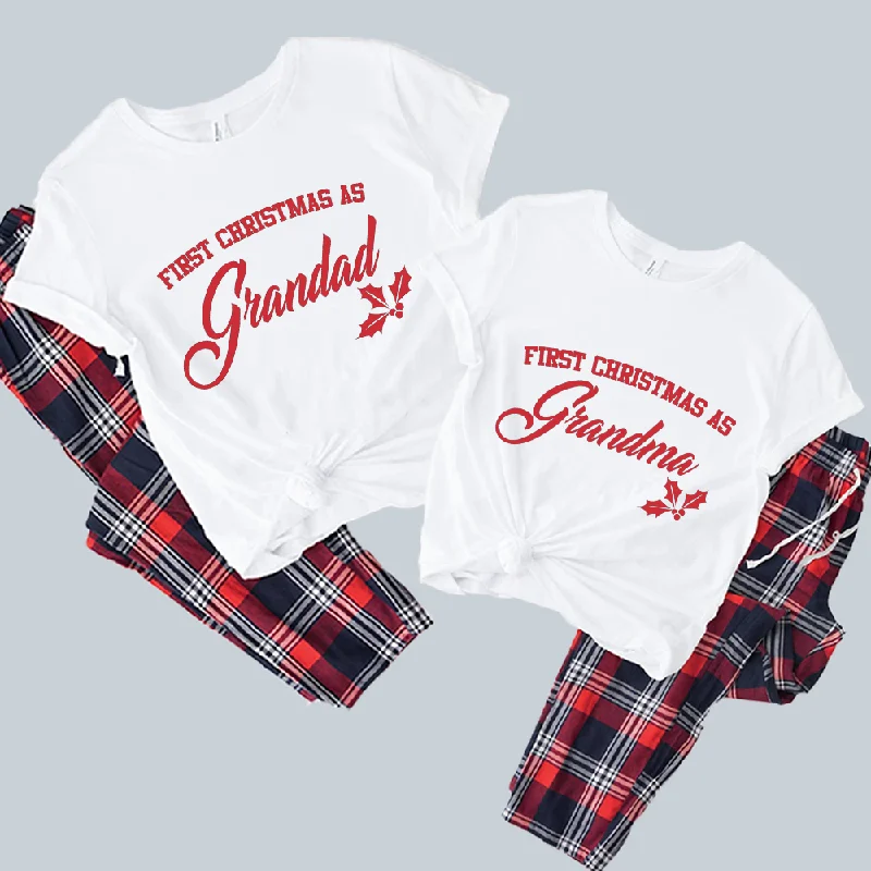 First Grandparents Christmas T-Shirt & Yuletide Pyjama Set Youthful Men's Anime