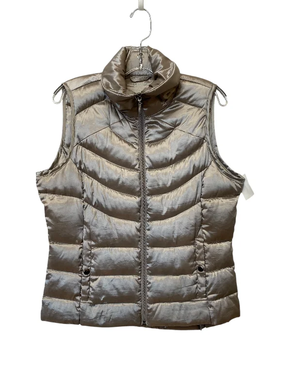 Vest Puffer & Quilted By Liz Claiborne In Grey, Size: M Laid