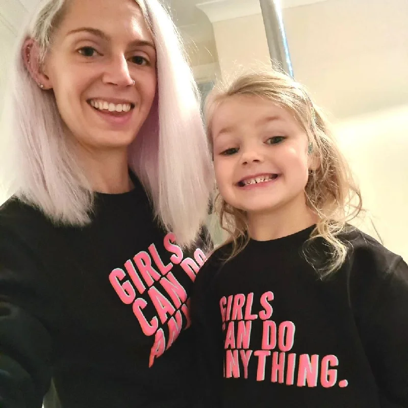 Girls Can Do Anything Vibe Matching Black Sweatshirts Athletic Men's High